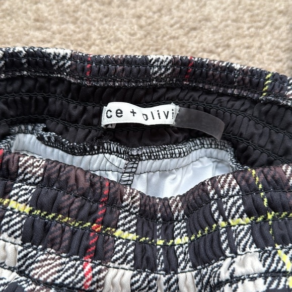 Alice + Olivia Tokyo Combo Two Toned Plaid Hi Tech Red/Black Joggers Size XS - Picture 7 of 10